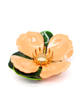 Peach Enamel Magnolia Brooch Accessory arcadeshops.com