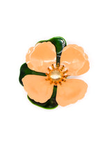 Peach Enamel Magnolia Brooch Accessory arcadeshops.com