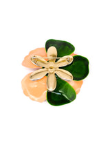 Peach Enamel Magnolia Brooch Accessory arcadeshops.com