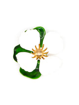 White Enamel Magnolia Brooch Accessory arcadeshops.com
