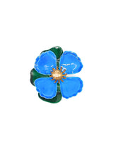 Blue Enamel Magnolia Brooch Accessory arcadeshops.com