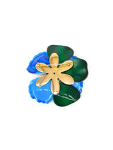 Blue Enamel Magnolia Brooch Accessory arcadeshops.com