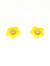 Yellow Enamel Flower Earrings Accessory arcadeshops.com