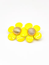 Yellow Enamel Flower Earrings Accessory arcadeshops.com