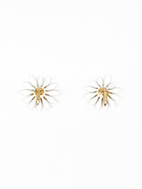 White Enamel Daisy Earrings Accessory arcadeshops.com