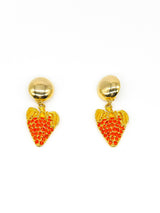 Rhinestone Strawberry Earrings Accessory arcadeshops.com