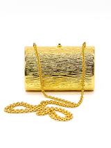 Textured Goldtone Clamshell Minaudiere Accessory arcadeshops.com