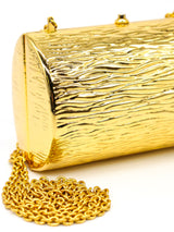 Textured Goldtone Clamshell Minaudiere Accessory arcadeshops.com