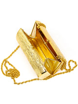 Textured Goldtone Clamshell Minaudiere Accessory arcadeshops.com