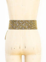 Michael Morrison Rhinestone Studded Black Leather Belt arcadeshops.com