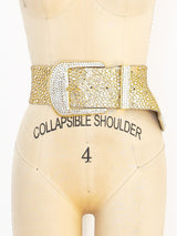 Michael Morrison Rhinestone Studded Gold Leather Belt arcadeshops.com