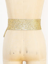 Michael Morrison Rhinestone Studded Gold Leather Belt arcadeshops.com