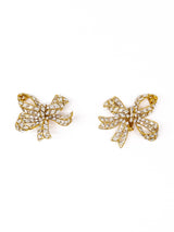Rhinestone Bow Clip Earrings arcadeshops.com