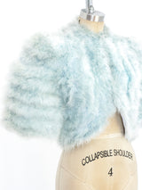 Cropped Baby Blue Marabou Feather Jacket Jacket arcadeshops.com