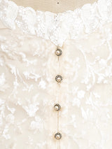 Stavropoulous Ivory Velvet Burnout Slip Dress Dress arcadeshops.com