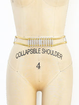 Mixed Metal Stretch Belt with Cage Buckle Accessory arcadeshops.com