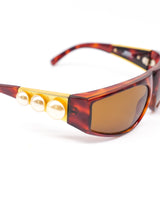 Gianni Versace Faux Pearl Studded Sunglasses arcadeshops.com