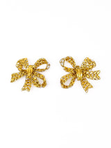 Rhinestone Bow Clip Earrings arcadeshops.com