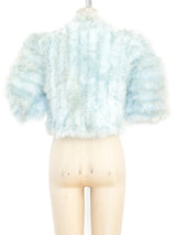Cropped Baby Blue Marabou Feather Jacket Jacket arcadeshops.com