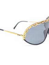 Christian Dior Gold Framed Shield Sunglasses arcadeshops.com