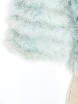 Cropped Baby Blue Marabou Feather Jacket Jacket arcadeshops.com