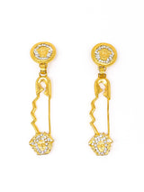 Gianni Versace Rhinestoned Safety Pin Earrings arcadeshops.com
