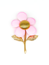 Pink Enamel Flower Brooch Accessory arcadeshops.com