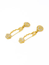 Gianni Versace Rhinestoned Safety Pin Earrings arcadeshops.com