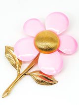 Pink Enamel Flower Brooch Accessory arcadeshops.com