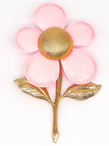 Peach Enamel Flower Brooch Accessory arcadeshops.com