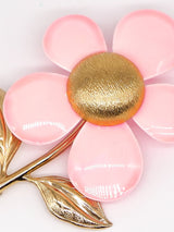 Peach Enamel Flower Brooch Accessory arcadeshops.com