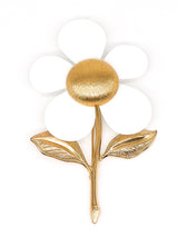 White Enamel Flower Brooch Accessory arcadeshops.com