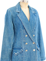 Rhinestone Embellished Denim Jacket Jacket arcadeshops.com
