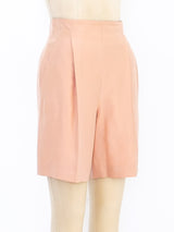 Gucci Blush Pleated Silk Shorts Bottom arcadeshops.com