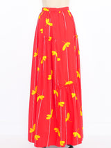 Leaf Printed Maxi Skirt Bottom arcadeshops.com
