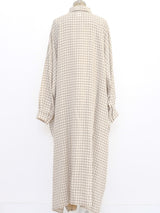 Eskandar Linen Gingham Shirt Dress Dress arcadeshops.com