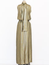 Metallic Gold Houndstooth Maxi Dress Dress arcadeshops.com