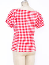 Yves Saint Laurent Red Gingham Top Top arcadeshops.com
