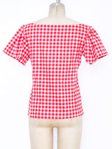 Yves Saint Laurent Red Gingham Top Top arcadeshops.com