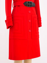 Ted Lapidus Red Wool Belted Coat Jacket arcadeshops.com
