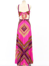 Frank Usher Neon Houndstooth Jersey Halter Dress Dress arcadeshops.com
