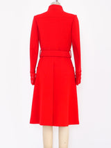 Ted Lapidus Red Wool Belted Coat Jacket arcadeshops.com