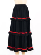 Yves Saint Laurent Tiered Fringe Skirt Bottom arcadeshops.com