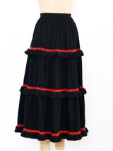 Yves Saint Laurent Tiered Fringe Skirt Bottom arcadeshops.com