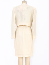 Moschino Ivory Tweed Suit with Bicycle Buttons Suit arcadeshops.com