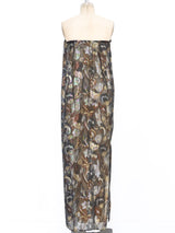 Yves Saint Laurent Metallic Silk Chiffon Strapless Dress Dress arcadeshops.com