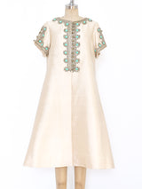 Turquoise Bead Embellished Silk Tunic Dress Dress arcadeshops.com