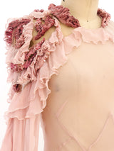 Alberta Ferretti Blush Silk Chiffon Gown Dress arcadeshops.com