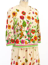 Butterfly Printed Jersey Skirt Ensemble Suit arcadeshops.com