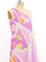 Rizkallah Watercolor Painted One Shoulder Gown Dress arcadeshops.com